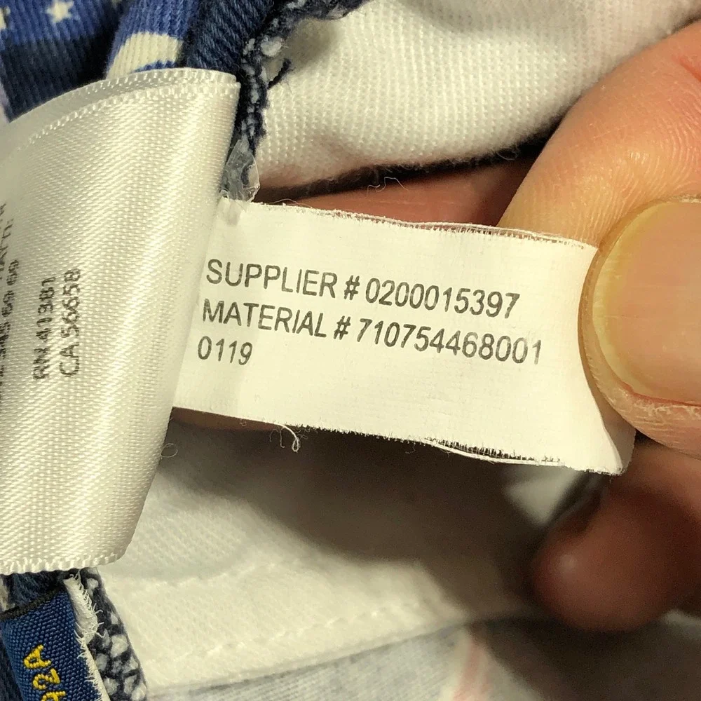 Polo Ralph‎ Lauren Shorts Mens 37 Navy Blue Nautical American Flag Relaxed Fit